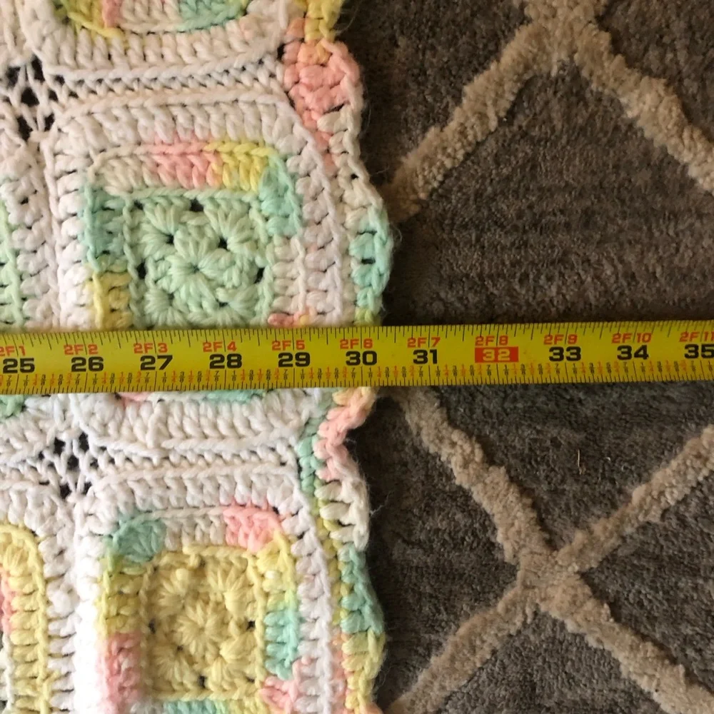 Granny, square, crocheted,‎ blanket Pastel Crochet Throw Blanket